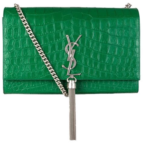 saint laurent crocodile bag green